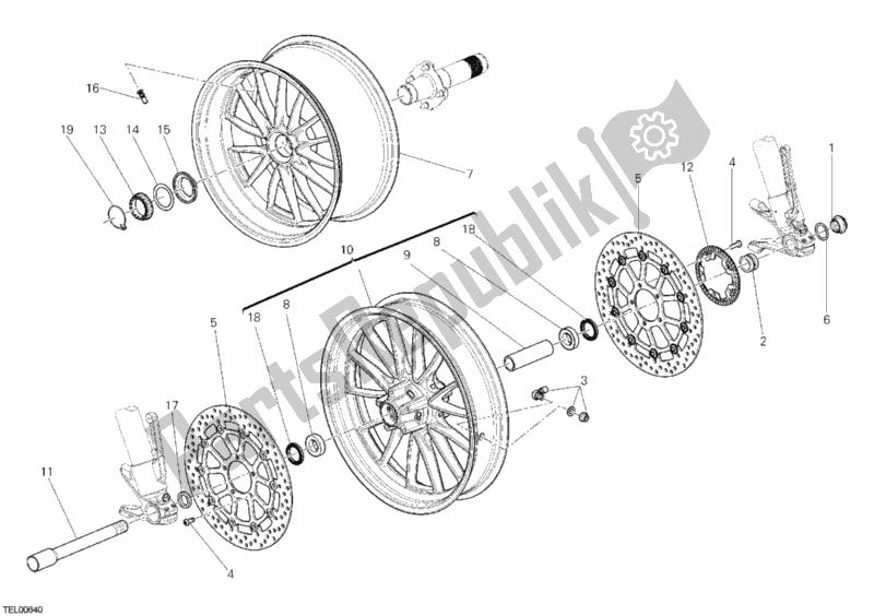 Todas las partes para Ruedas de Ducati Diavel USA 1200 2012